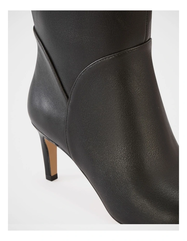 Freda Leather Knee High Boots in Black image 3