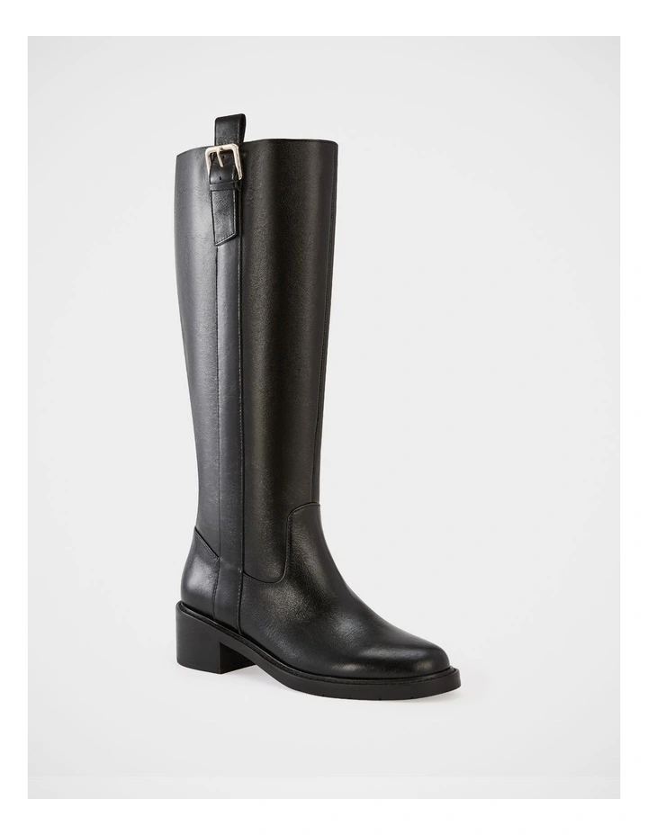 Bobby Leather Knee High Boots in Black image 2