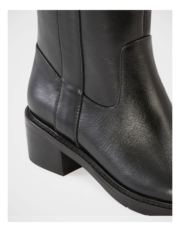 Bobby Leather Knee High Boots in Black image 3