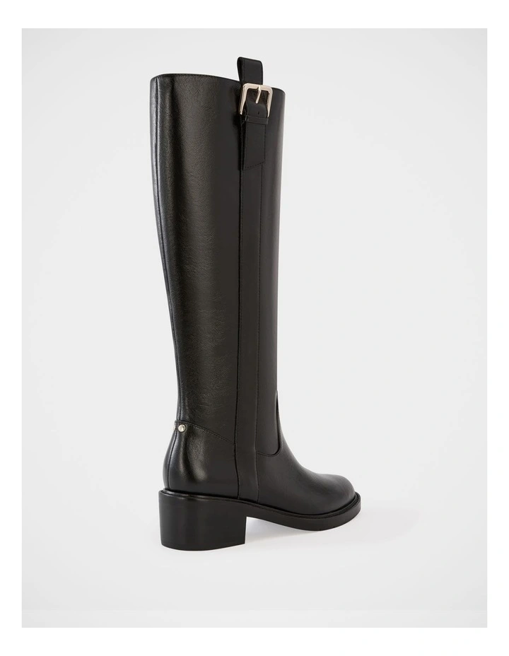 Bobby Leather Knee High Boots in Black image 4