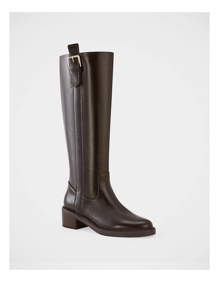 Bobby Leather Knee High Boots in Dark Brown image 2