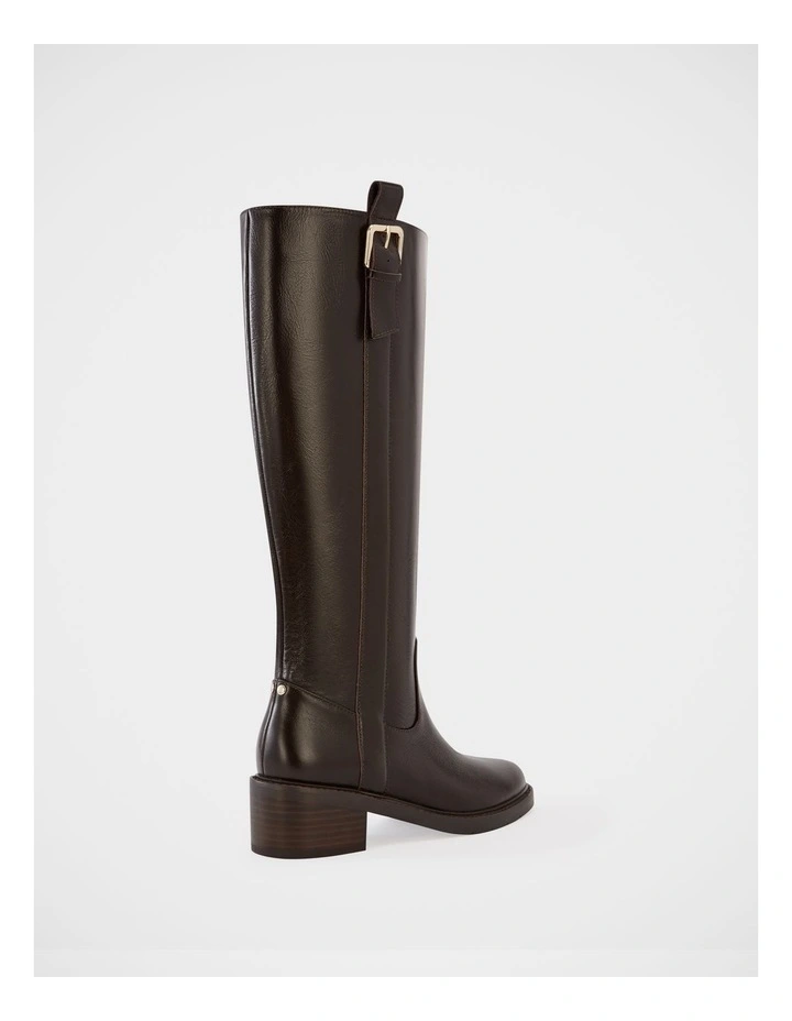 Bobby Leather Knee High Boots in Dark Brown image 4