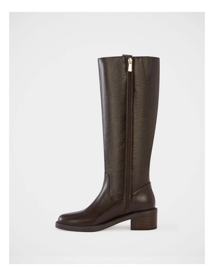 Bobby Leather Knee High Boots in Dark Brown image 6