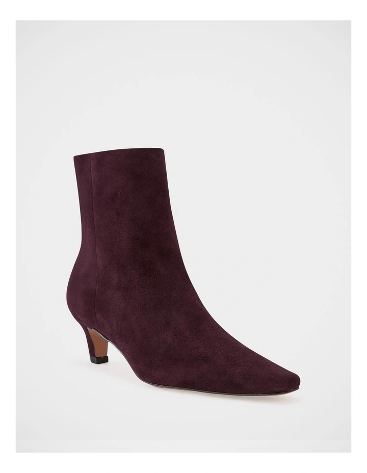 Honora Suede Leather Ankle Boot in Raisin image 2