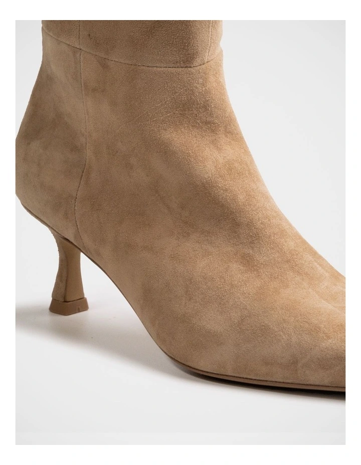 Mia Suede Leather Knee High Boots in Fawn image 3