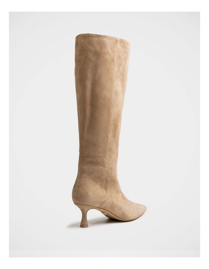 Mia Suede Leather Knee High Boots in Fawn image 4