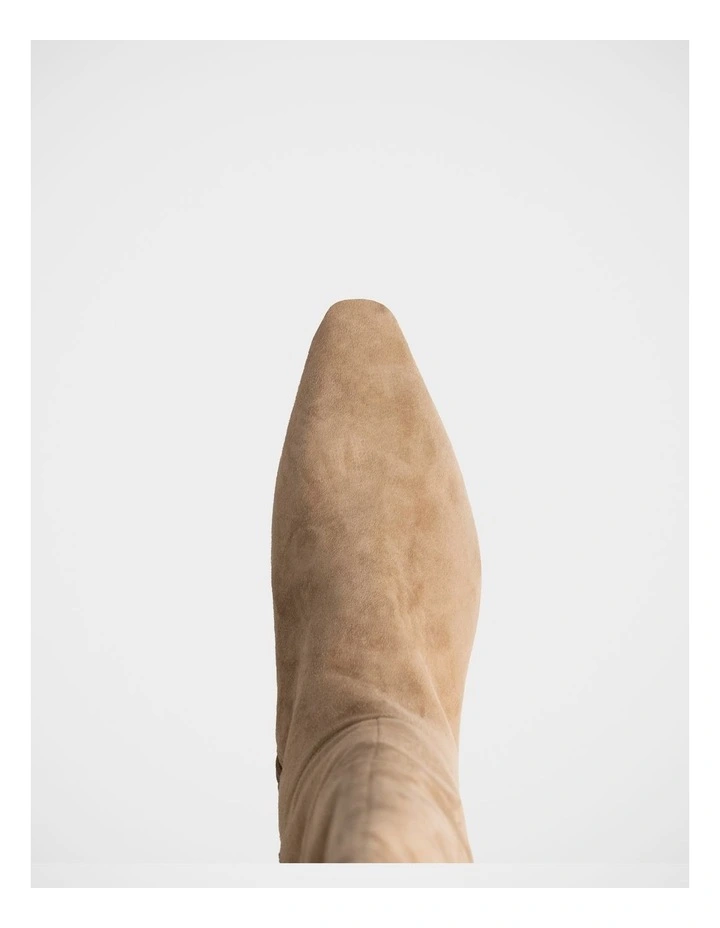 Mia Suede Leather Knee High Boots in Fawn image 5