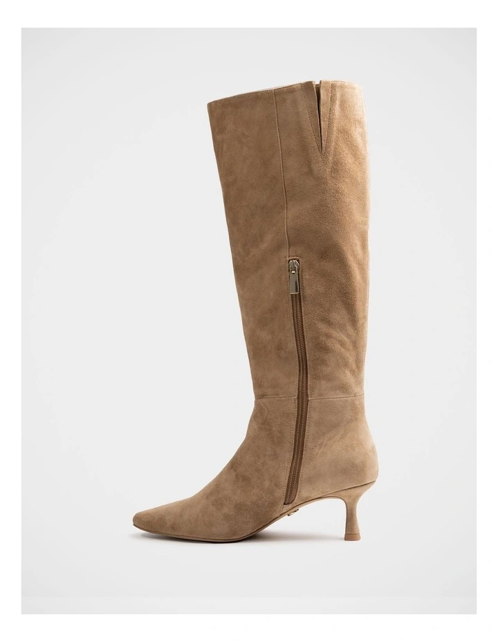 Mia Suede Leather Knee High Boots in Fawn image 6