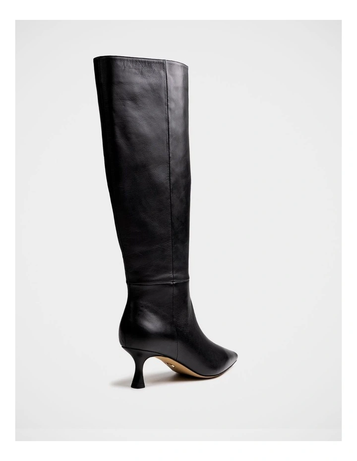 Mia Leather Knee High Boots in Black image 4