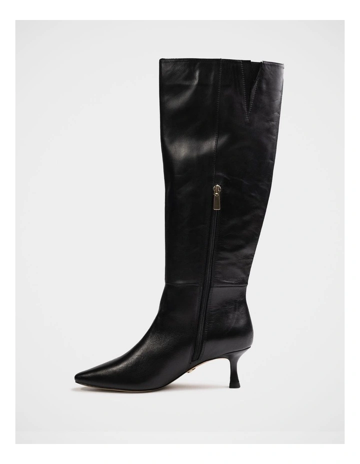 Mia Leather Knee High Boots in Black image 6