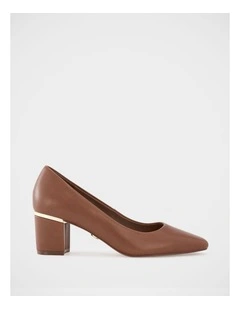 Gael Leather Pump in Dark Cognac