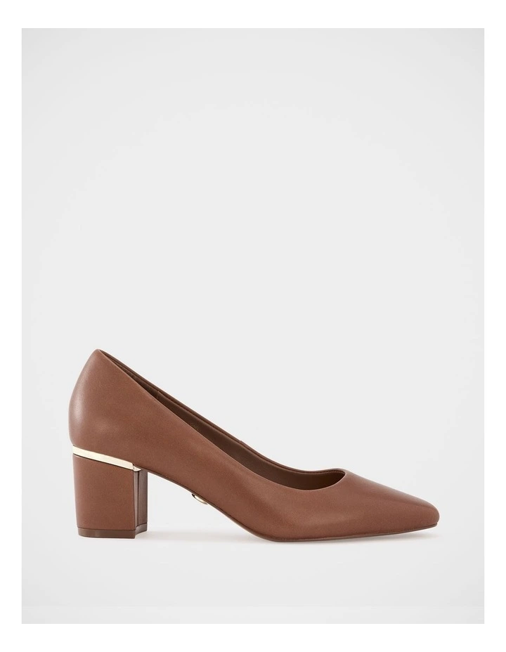 Gael Leather Pump in Dark Cognac image 1