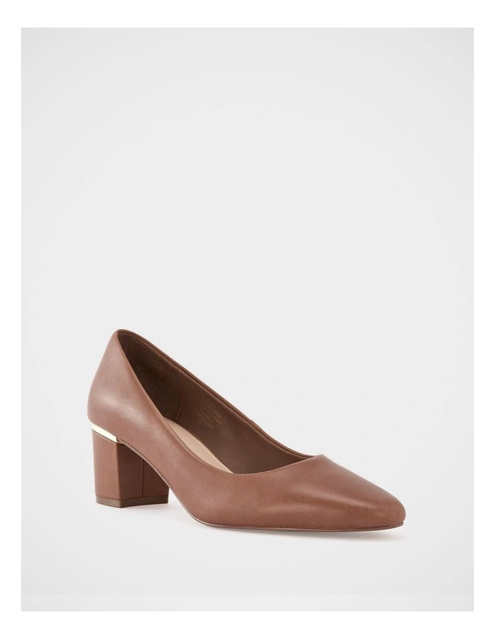 Gael Leather Pump in Dark Cognac image 2