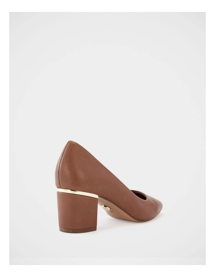 Gael Leather Pump in Dark Cognac image 4