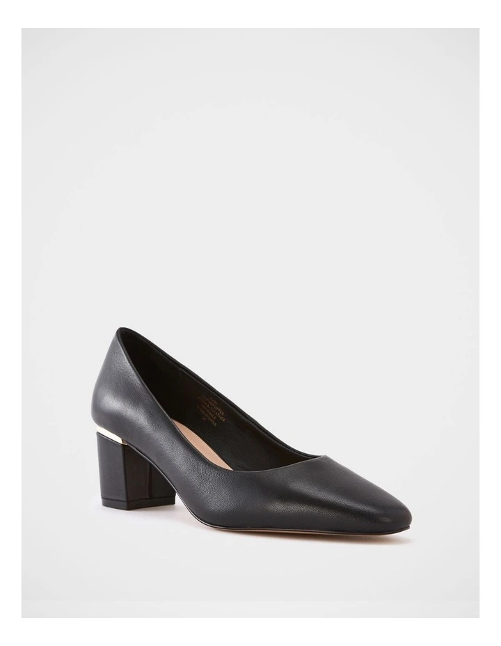 Gael Leather Pump in Black image 2