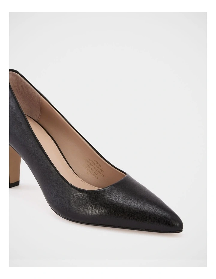 Parisa Leather Pump in Black image 3