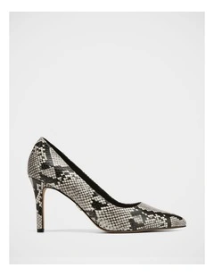 Ravyn Snake Embossed Leather Pump in Grey