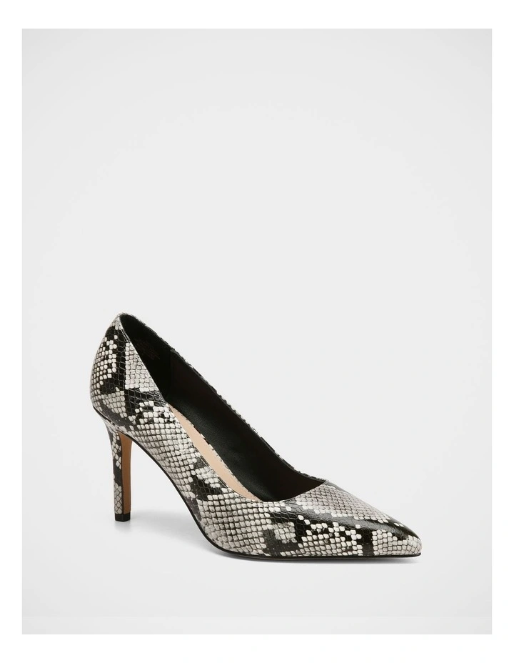 Ravyn Snake Embossed Leather Pump in Grey image 2