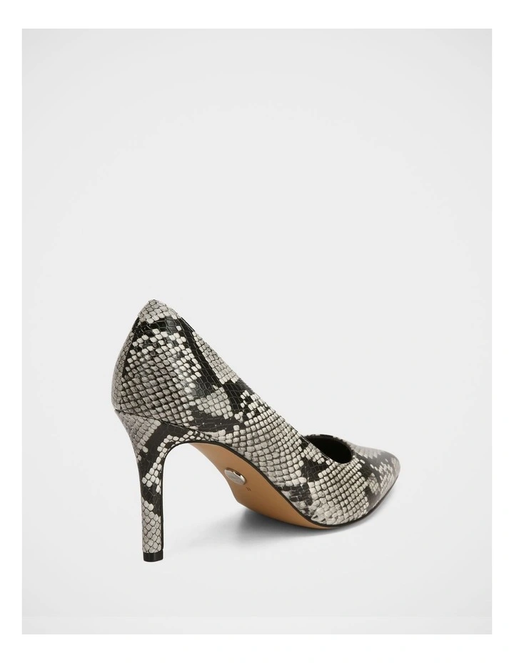 Ravyn Snake Embossed Leather Pump in Grey image 4
