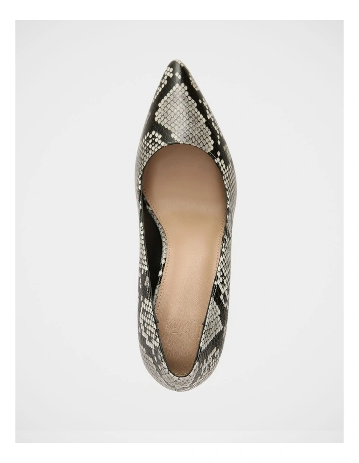 Ravyn Snake Embossed Leather Pump in Grey image 5
