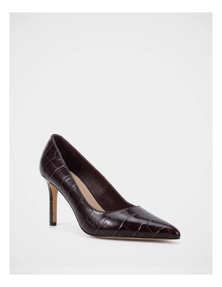 Ravyn Croc Embossed Leather Pump in Raisin image 2
