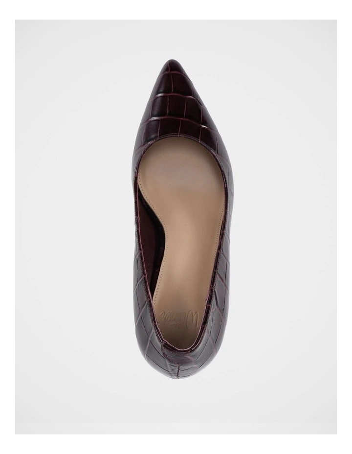 Ravyn Croc Embossed Leather Pump in Raisin image 5
