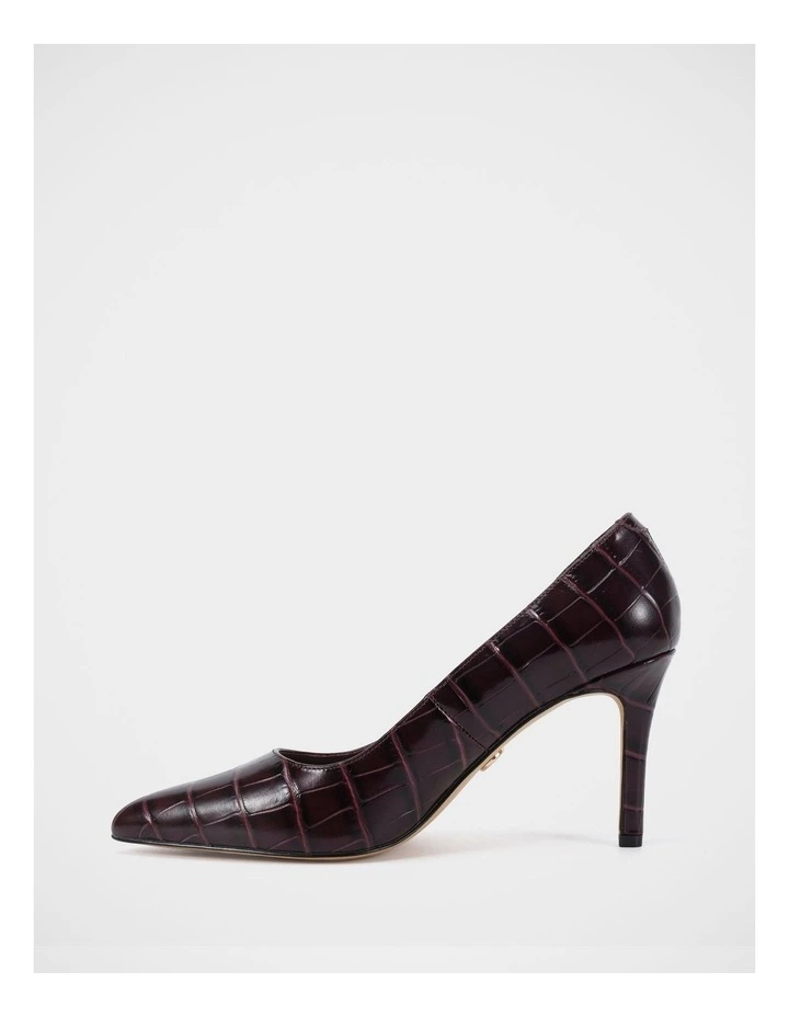 Ravyn Croc Embossed Leather Pump in Raisin image 6