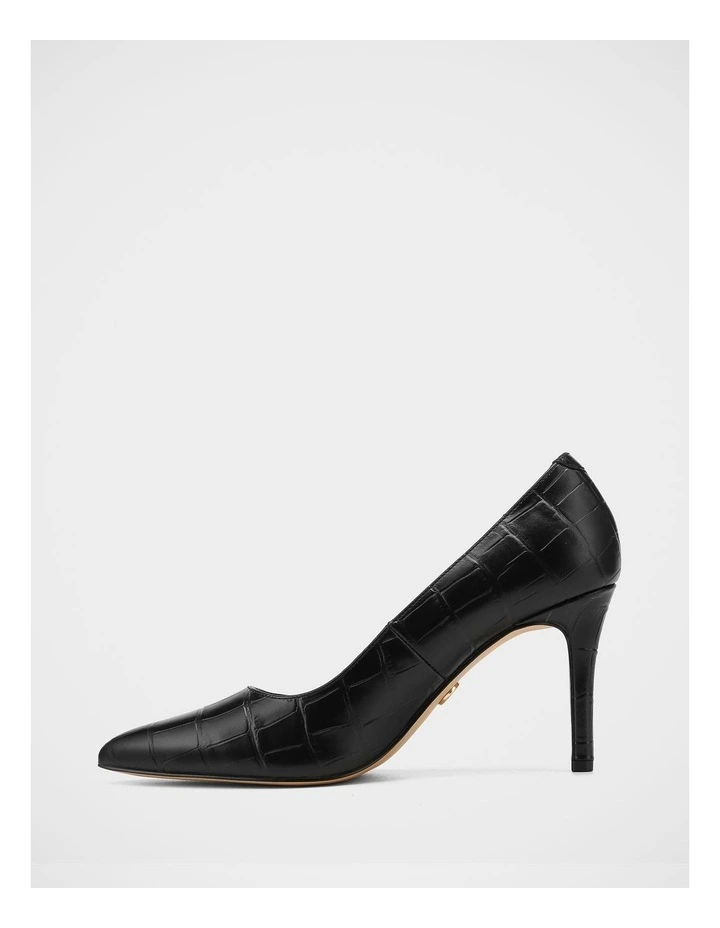 Ravyn Croc Embossed Leather Pump in Black image 6