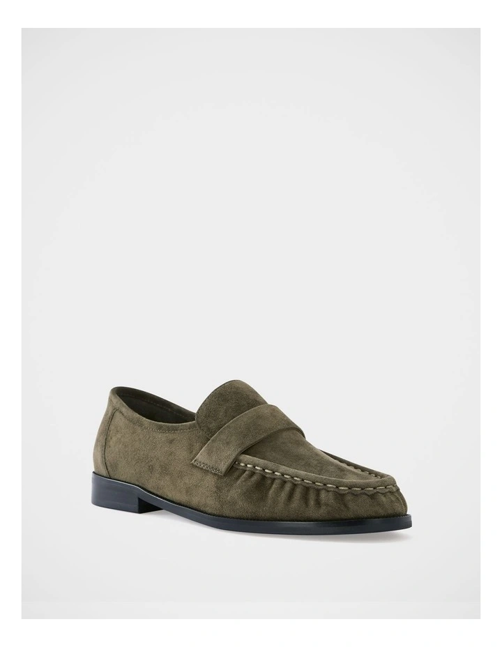 Adriel Suede Leather Loafer in Olive Green image 2