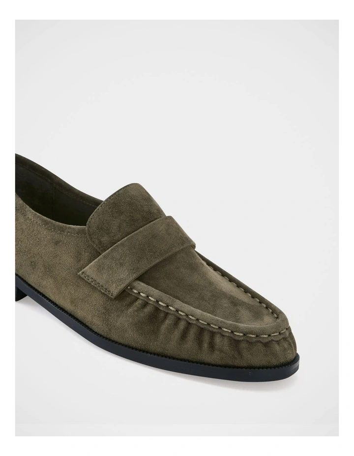 Adriel Suede Leather Loafer in Olive Green image 3