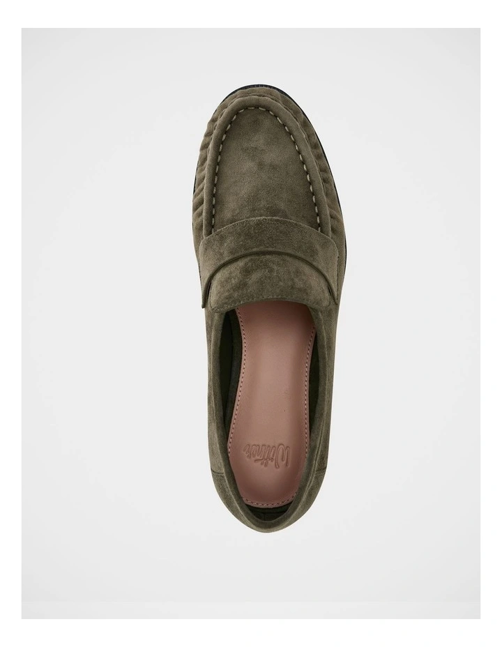 Adriel Suede Leather Loafer in Olive Green image 5