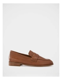 Alexandra Leather Loafer in Burnt Almond