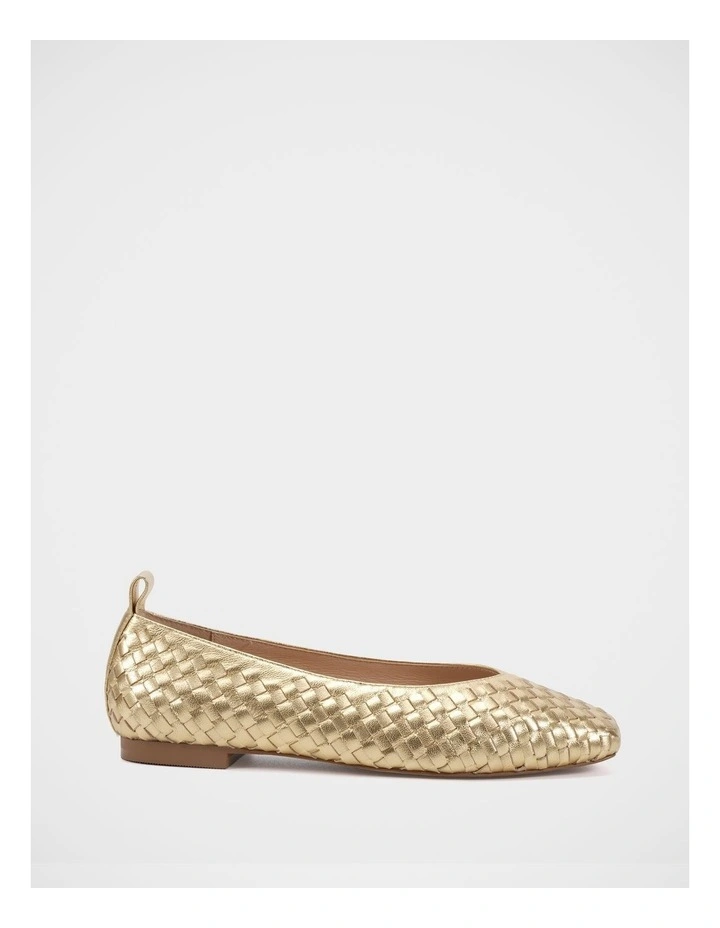 Berty Pebble Leather Ballet Flat in Gold image 1
