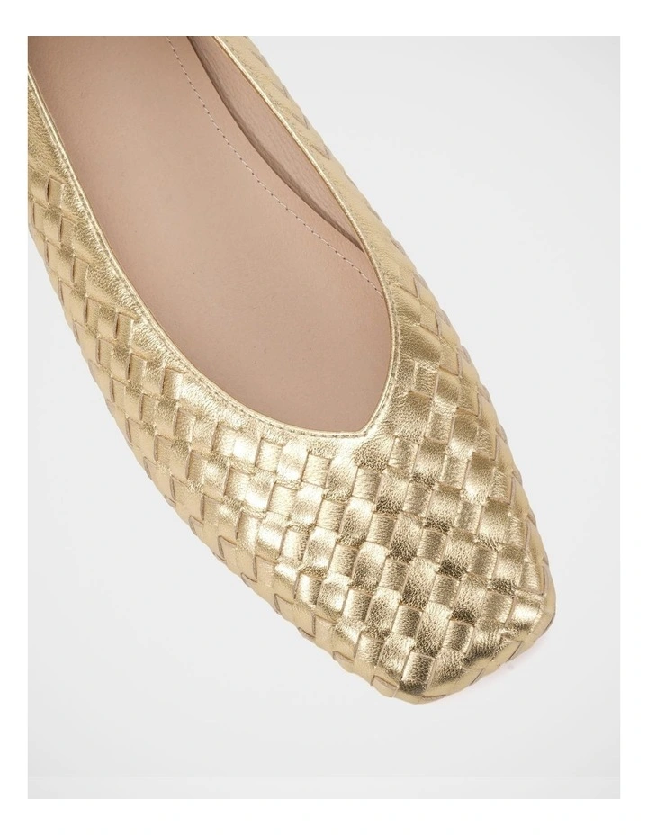 Berty Pebble Leather Ballet Flat in Gold image 3