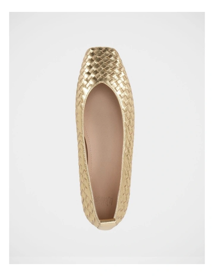 Berty Pebble Leather Ballet Flat in Gold image 5