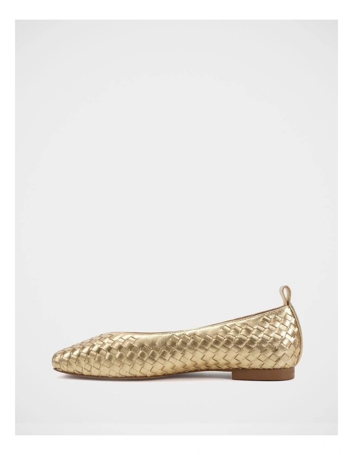 Berty Pebble Leather Ballet Flat in Gold image 6