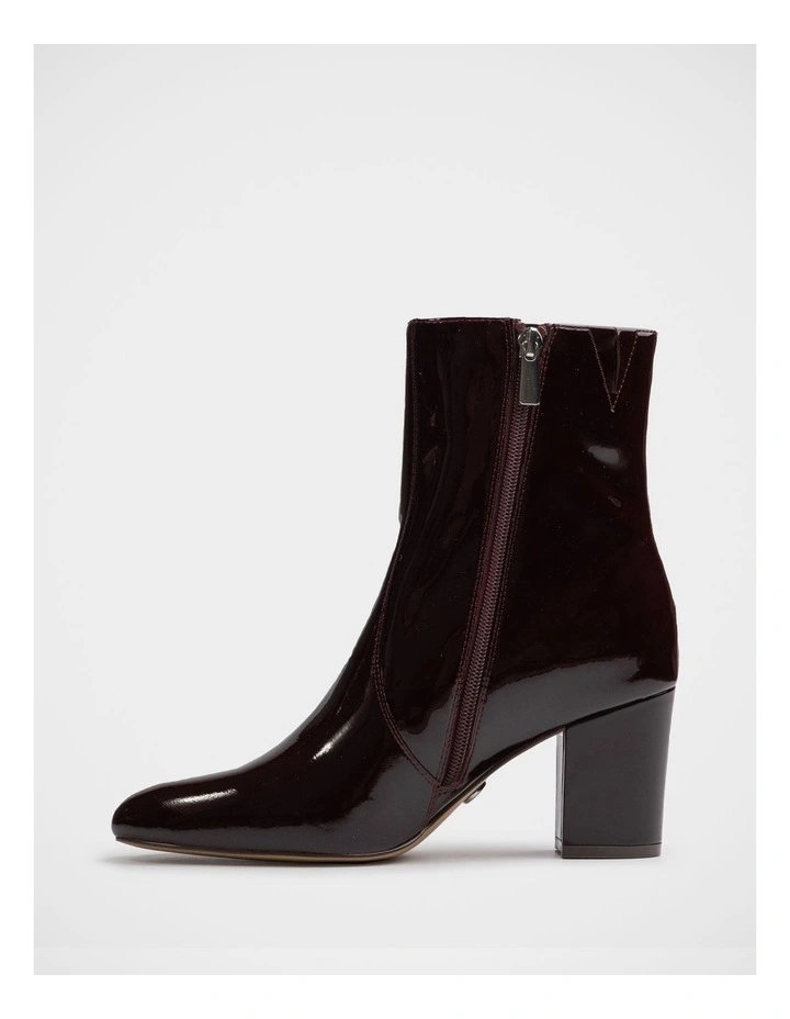 Kyrah Patent Leather Ankle Boots in Raisin image 6