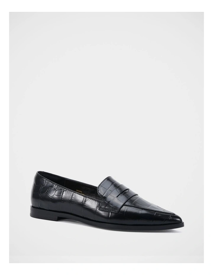 Denver Leather Loafer in Black image 2