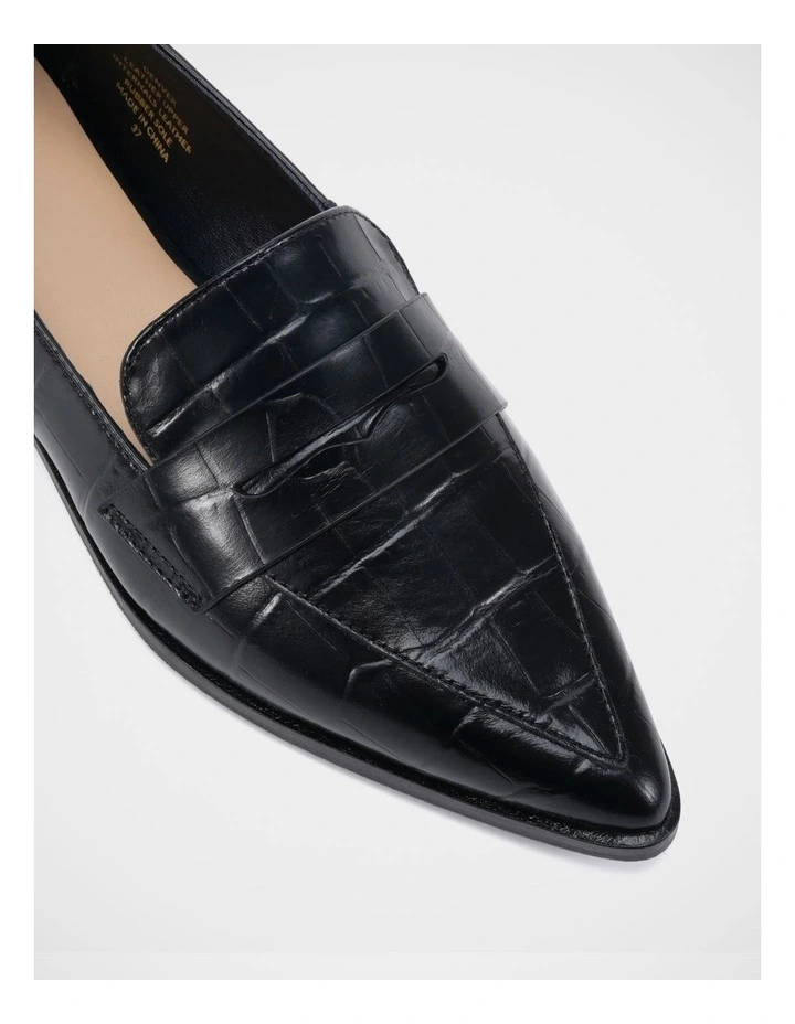 Denver Leather Loafer in Black image 3