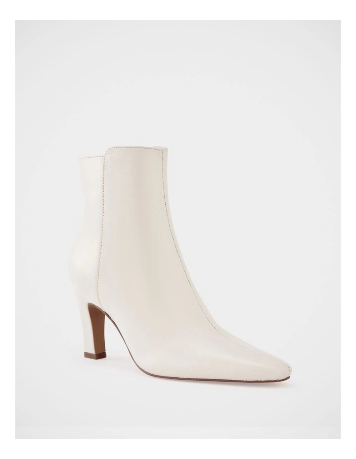 Loz Leather Ankle Boot in Ecru image 2