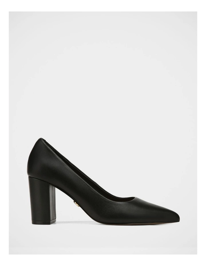 Sara Leather Pump in Black image 1