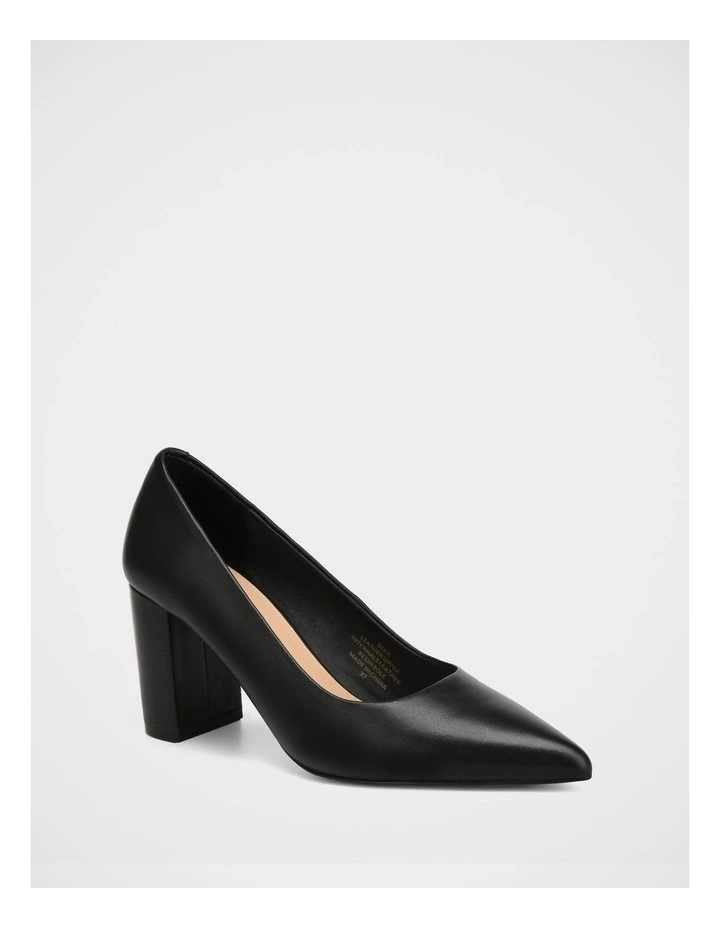 Sara Leather Pump in Black image 2