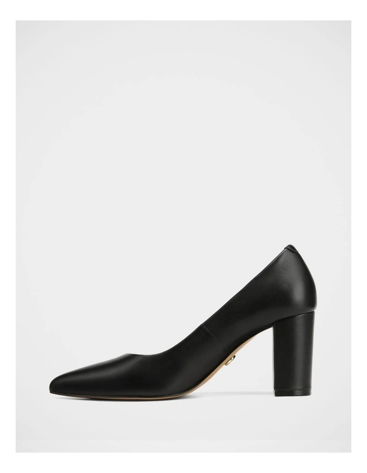 Sara Leather Pump in Black image 6
