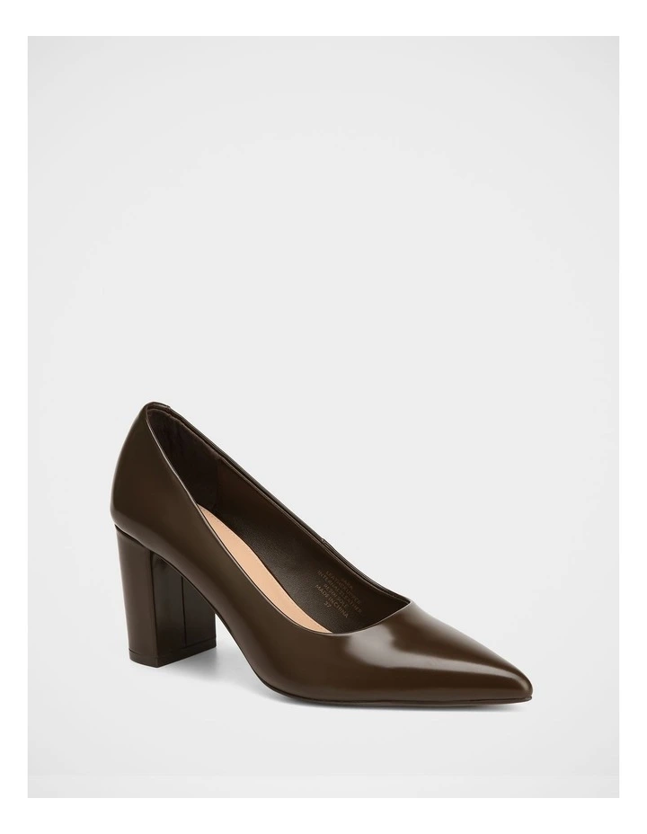 Sara Leather Pump in Hot Chocolate image 2