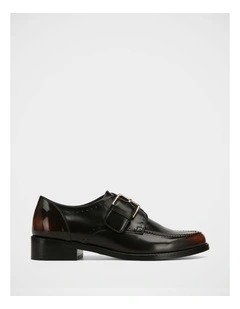 Fredi Leather Monk Strap Loafer in Dark Brown