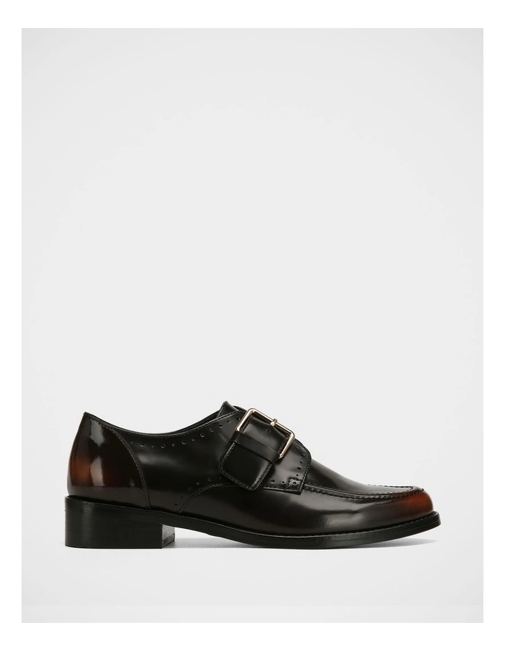 Fredi Leather Monk Strap Loafer in Dark Brown image 1