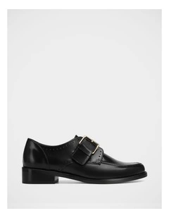 Fredi Leather Monk Strap Loafer in Black