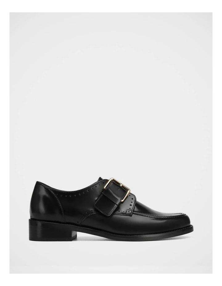 Fredi Leather Monk Strap Loafer in Black image 1