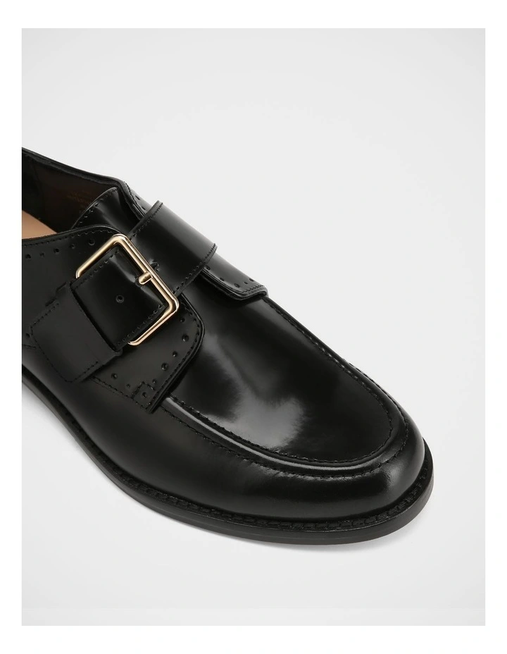 Fredi Leather Monk Strap Loafer in Black image 3