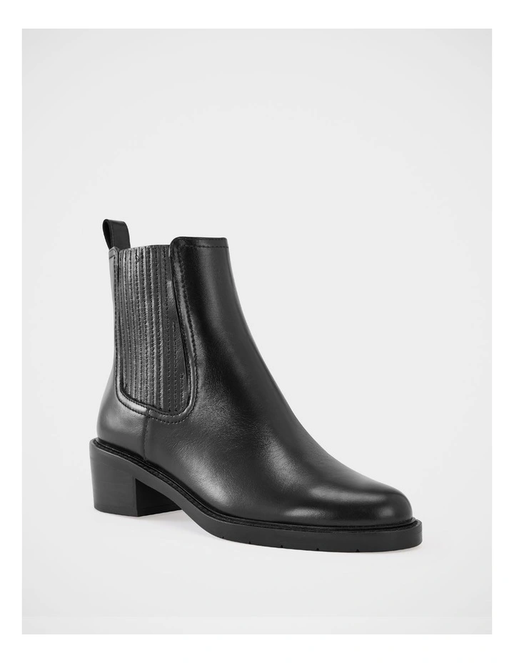 Baylee Leather Ankle Boot in Black image 2